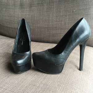 Jessica Simpson Leather Platform Pump, Black